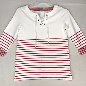 Talbots nautical lace up top size XS NWT